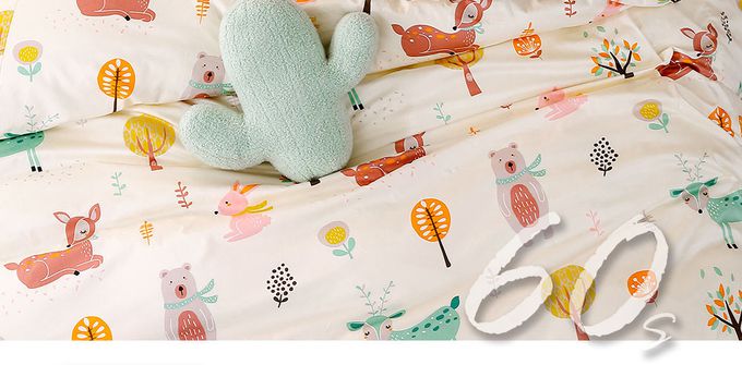 鴻宇 HongYew - 雙人特大床包兩用被套組 美國棉授權品牌 300織-森林派對