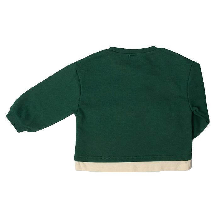 akachan honpo - 長袖休閒上衣-刷毛圖案-綠色