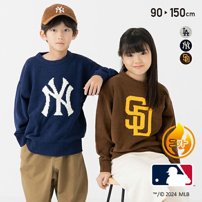日本 Chil2 - MLB聯名 休閒針織毛衣-紐約洋基-海軍藍
