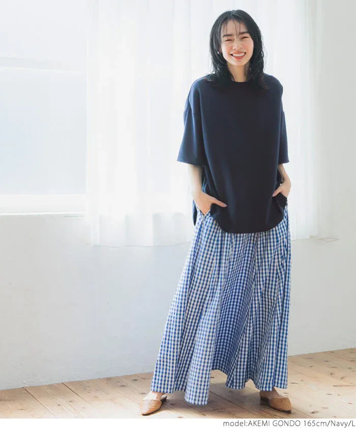 日本 COCA - 新感覺系列 輕盈落肩寬袖上衣-灰藍