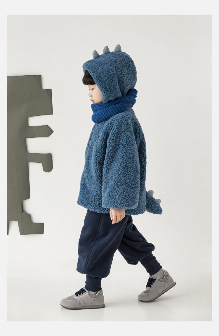 TONGMO - 羊羔絨立體造型外套-恐龍-綠色