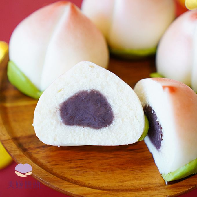 美姬饅頭 - 美姬鮮乳極品壽桃-6入-35g±5g/顆-6入-35g±5g/顆