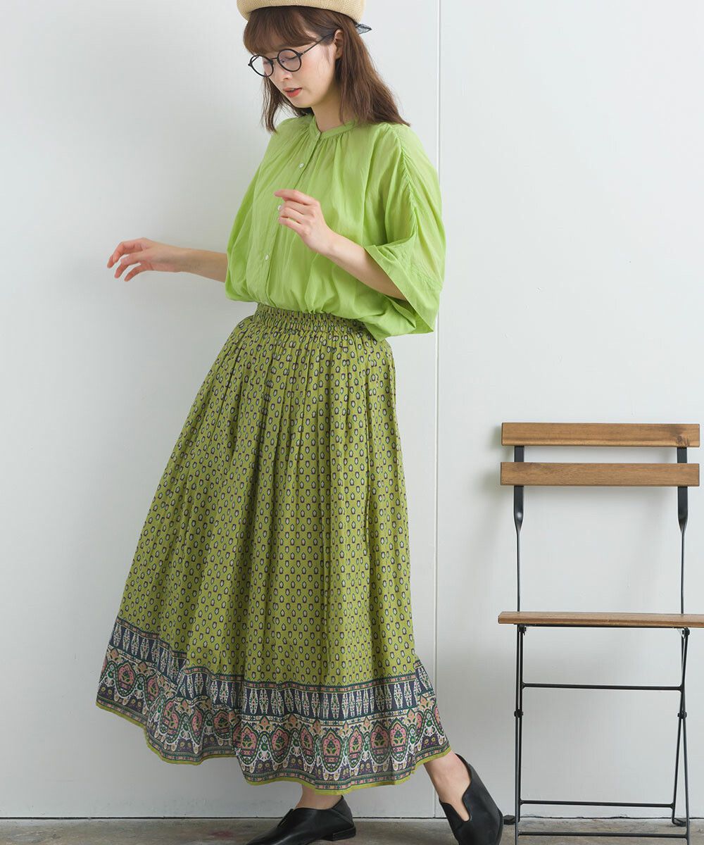 日本女裝代購 - 100%印度棉 質感百搭落肩短袖襯衫-經典黑