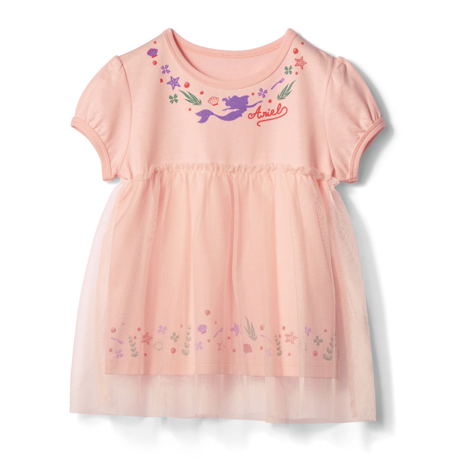 日本千趣會 - 迪士尼 外層薄紗泡泡袖上衣-冰雪奇緣-水藍