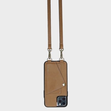 韓國 ARDERE - 卡夾式手工牛皮時尚手機殼(附背繩)-薰衣紫