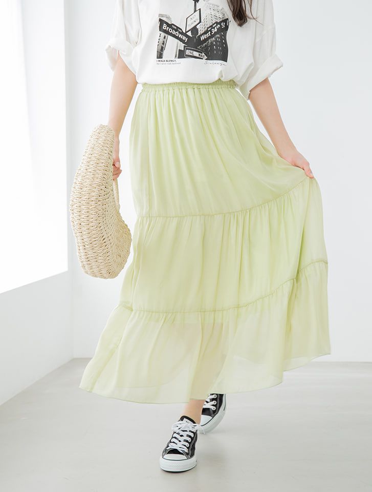 日本 fifth - 小清新三層蛋糕雪紡長裙-摩卡