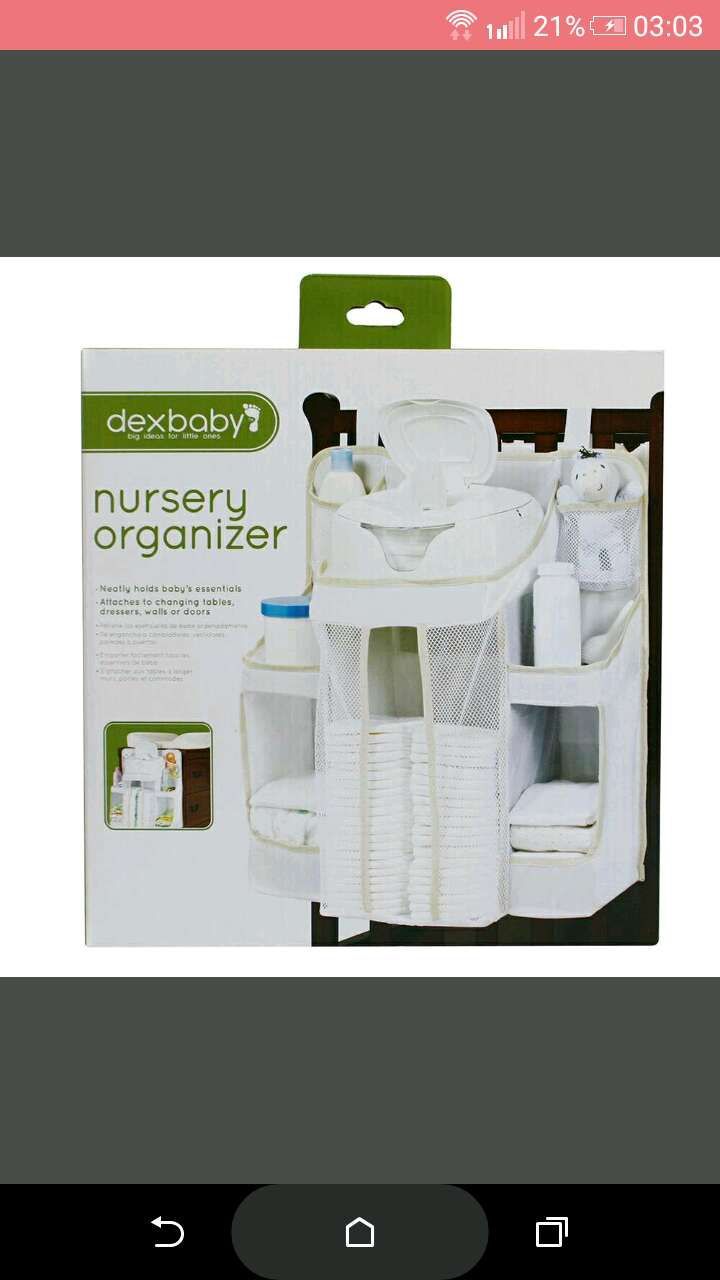 【售】美國DexBaby Nursery Organizer 尿布收納袋-白 