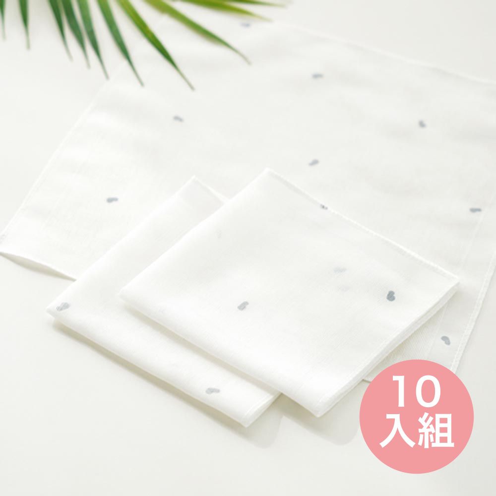 細柔竹纖維薄紗多用途手帕巾 (20x20cm)-10入組