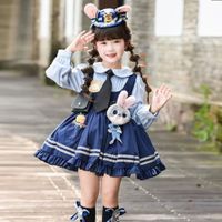 love, charlotte - 兔子警長洋裝造型服-萬聖節造型服-洋裝+腰包腰帶＋領帶+毛球尾巴(獨家贈送小禮帽髮飾)