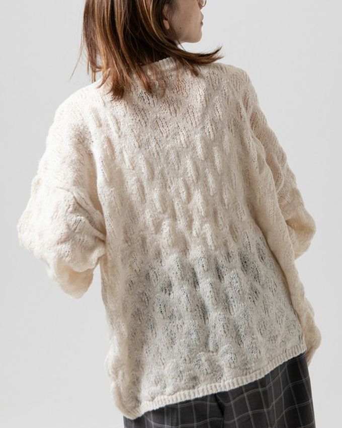 日本 gleam - 柔軟微透蓬鬆馬海毛針織上衣-米杏