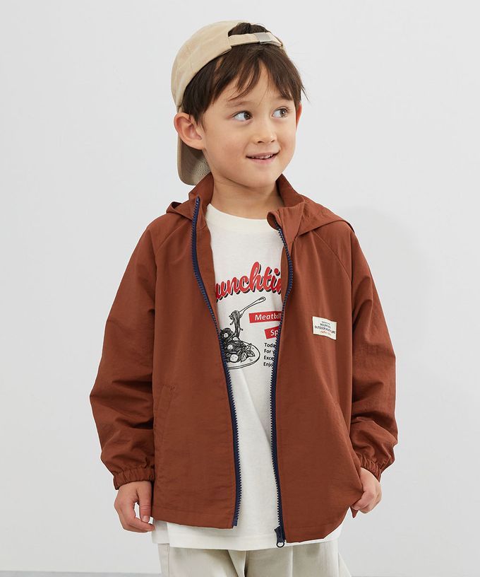 日本 devirock - 防潑水 網眼輕量風衣外套(帽可收)-果綠X灰黑