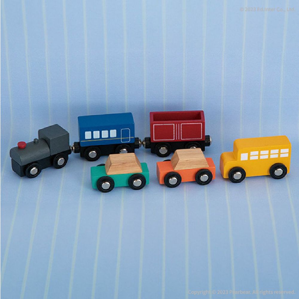 木質交通車套組-汽車&火車(磁吸)