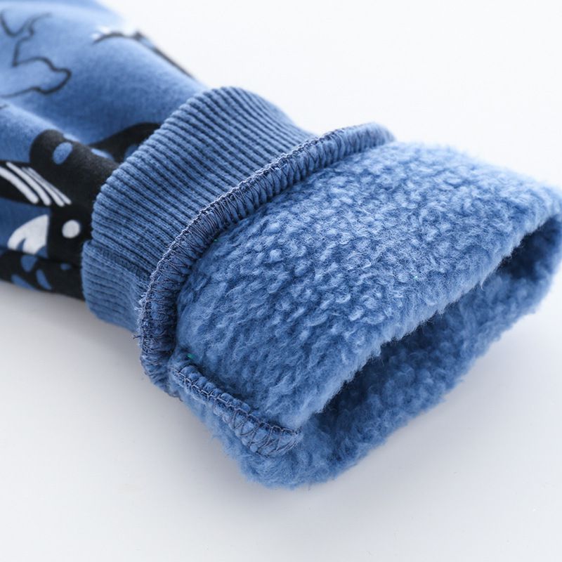 WELLKIDS - 假兩件高領長袖上衣/大學T-暴龍剪影-綠色