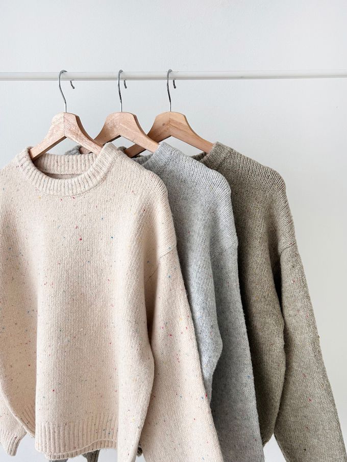 韓國女裝連線 - 日常簡約混紡長袖針織上衣-灰綠 (FREE)