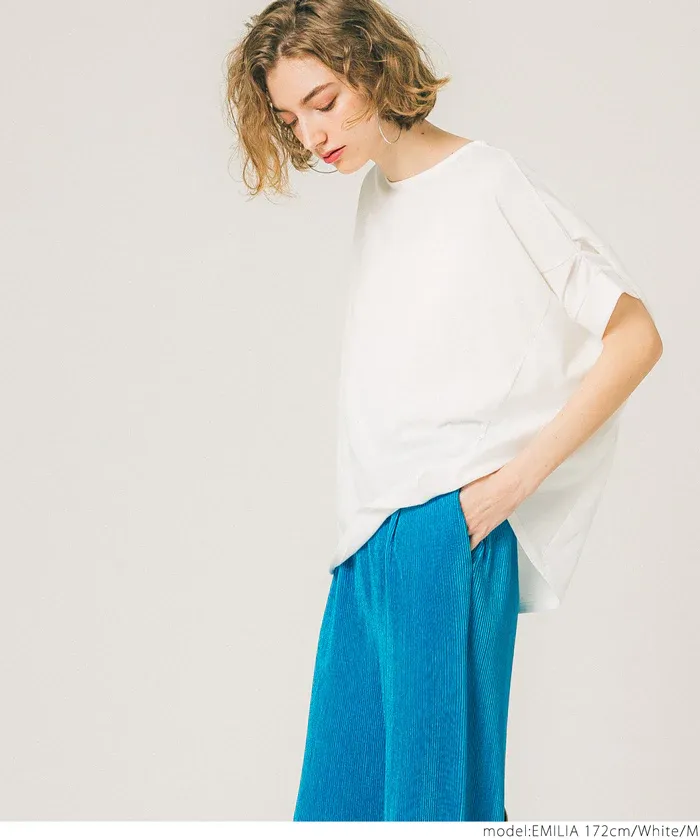 日本 COCA - 透氣百搭圓領飛鼠袖上衣-條紋-綠白