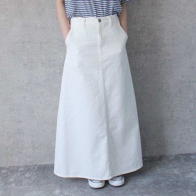 日本女裝代購 - 經典厚磅A字牛仔長裙(高個媽咪推薦)-丹寧藍