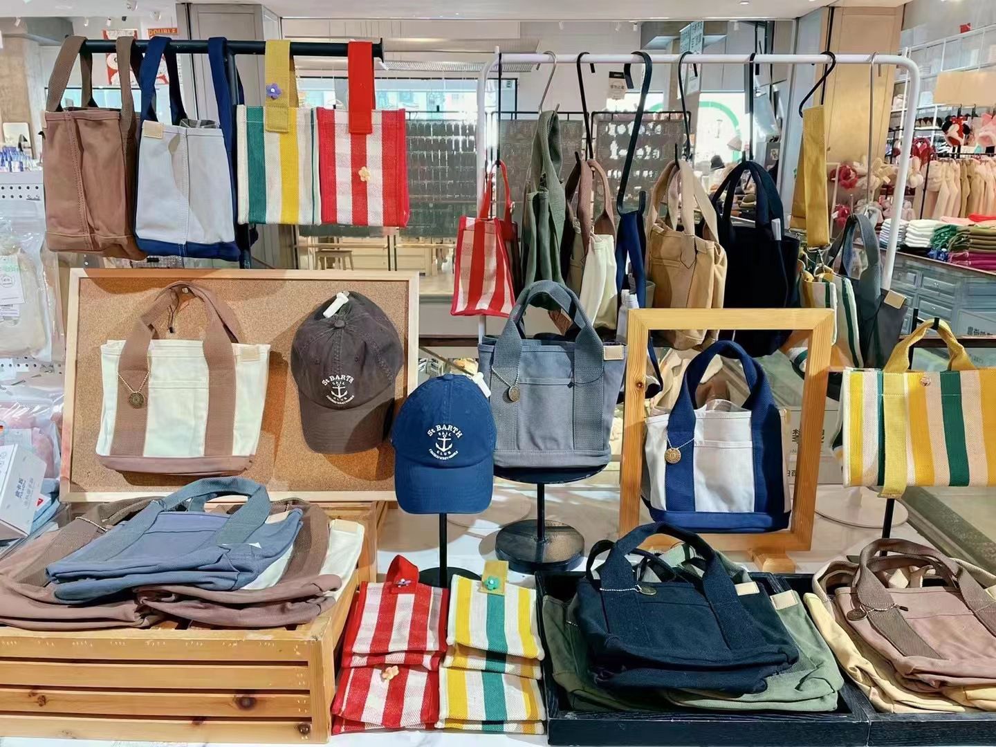 加厚大容量帆布手提包/便當袋-深藍色 (23x15x21cm)