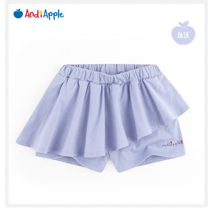 韓國 AndiApple - SUNSHINE字印層次褲裙套裝-淡藍紫