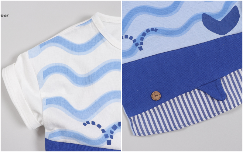 韓國 First Blue - 大海鯨魚T-白