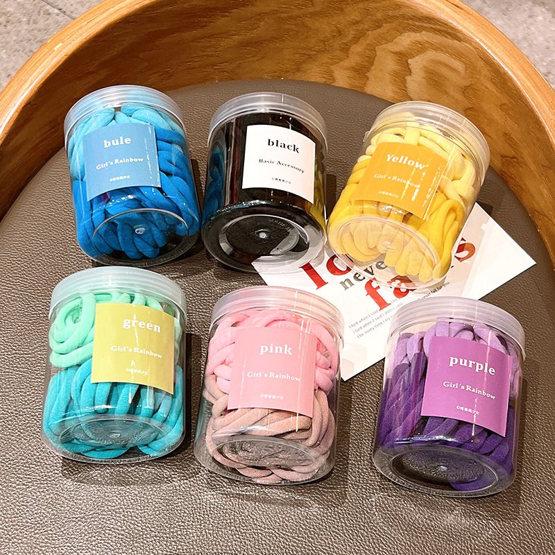 小清新彈力兒童髮圈-黃色