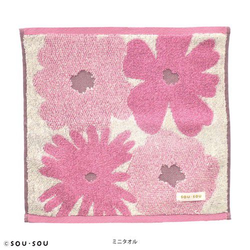 日本代購 - 【SOU·SOU】日本製今治純棉手帕(抗菌防臭加工)-和風大花 (25×25)