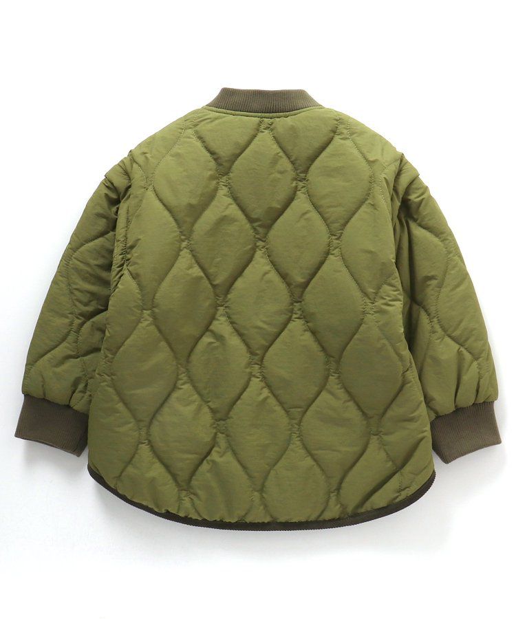 日本 BREEZE - 袖可拆2way絎縫拼接夾克/背心-軍綠