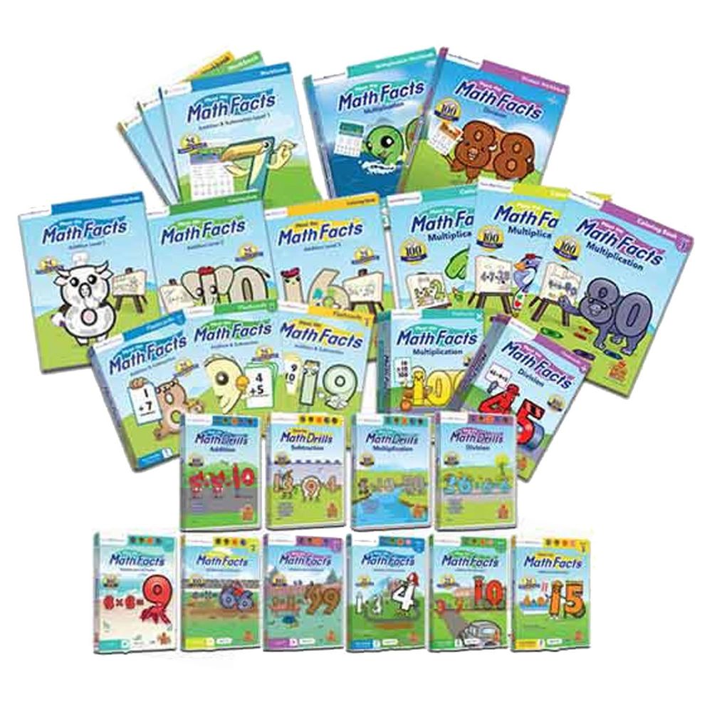 Preschool Prep - 數學豪華大全套-數學10片DVD、Math 練習本、Math 著色本、Math 閃卡、Math 乘除法練習本、Math 乘除法著色本、Math 乘除法閃卡