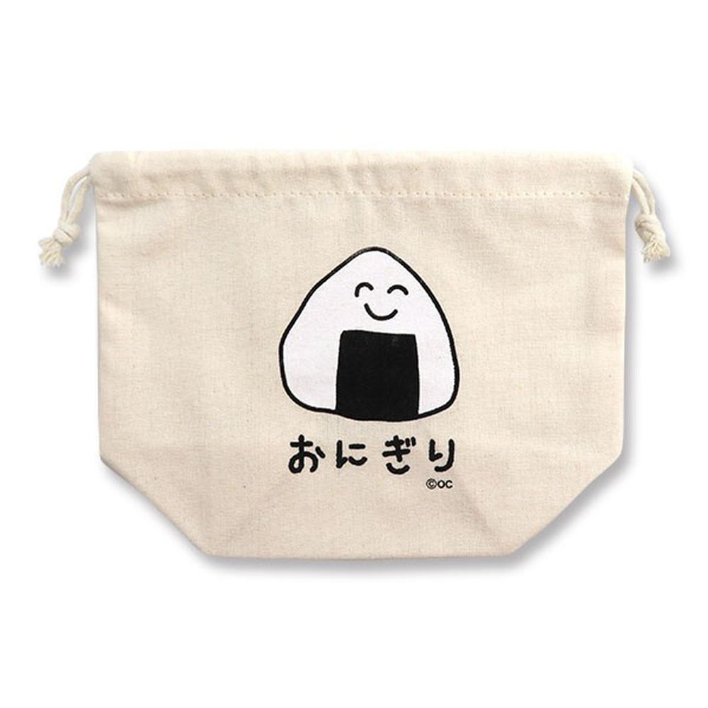 日本 OKUTANI - 童趣插畫純棉收納束口袋-御飯糰 (21x17x9cm)