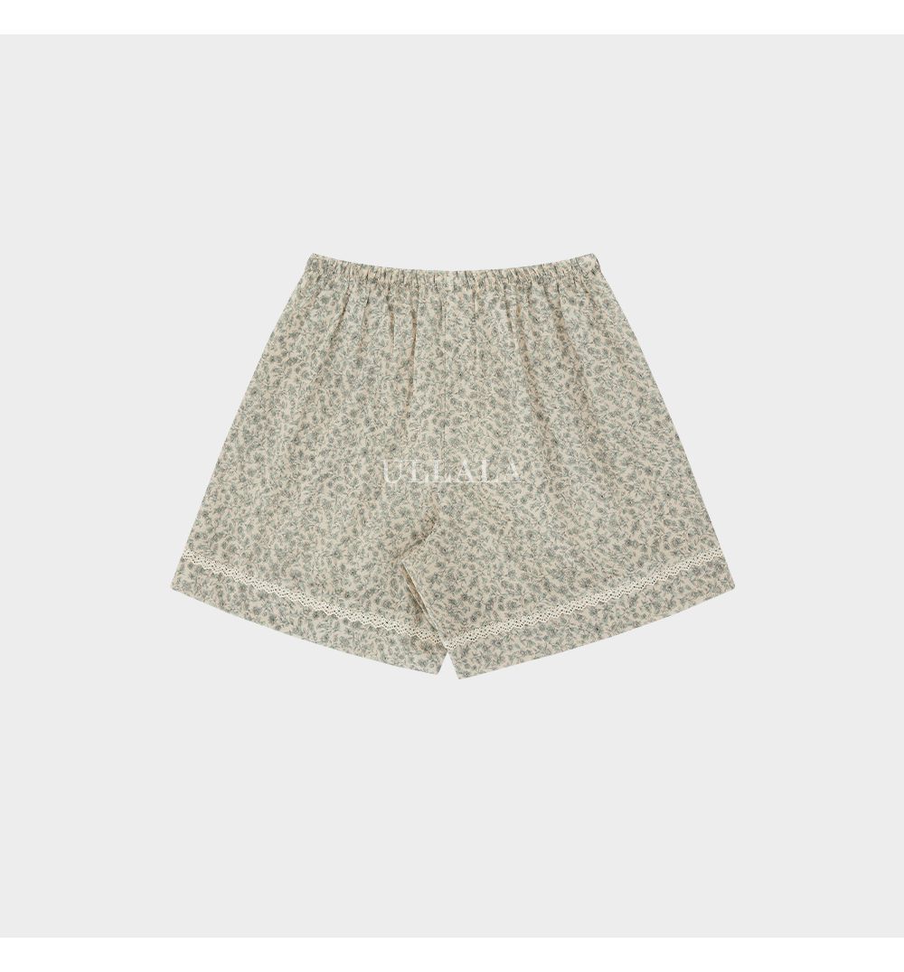 韓國 ULLALA - 滿版碎花短袖睡衣(兩件式) (FREE)