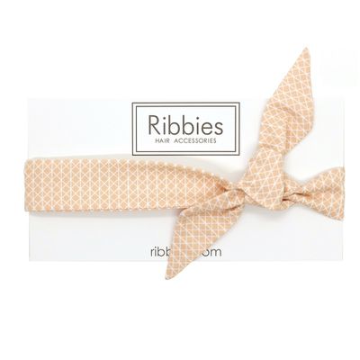 英國 Ribbies - 兒童蝴蝶結髮帶-甜桃幾何圖型