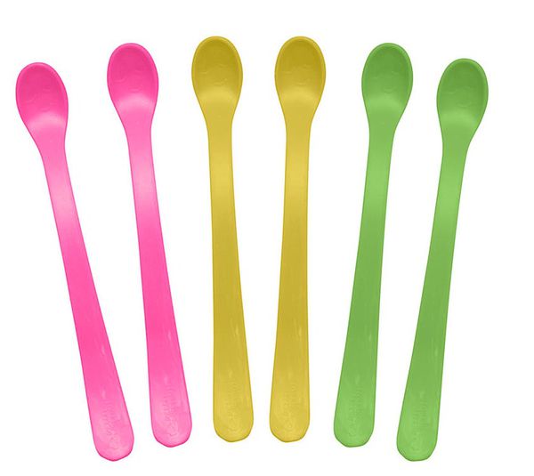 美國 green sprouts - 小綠芽寶寶學習吃飯湯匙6入組-水藍組