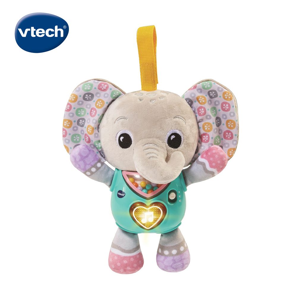 可掛式音樂安撫抱偶-粉彩象