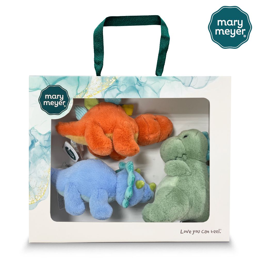 迷你恐龍家族經典禮盒-安撫玩偶-暴龍+三角龍+劍龍