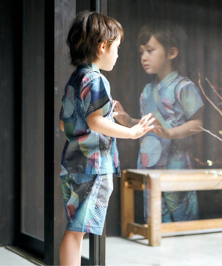 日本 apres les cours - 季節限量！清新可愛二件式甚平-彩虹西瓜-米白