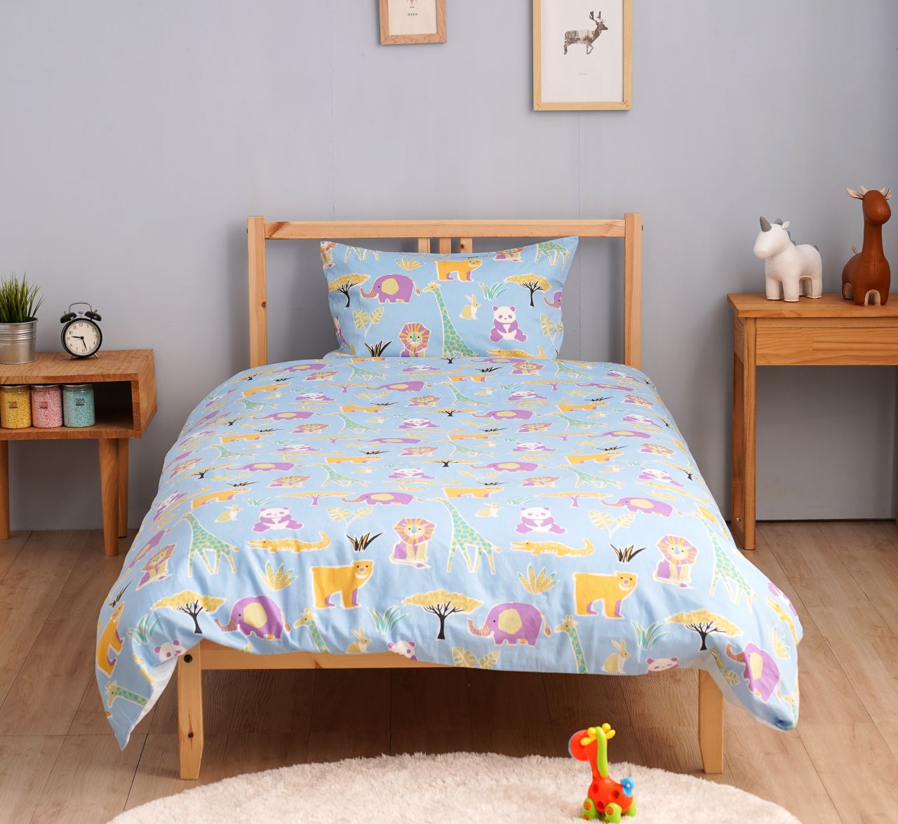 日本西村 Westy - [KIDS Design得獎款] OzBoy奧茲男孩-單人全開被套2件組-藍-單人款2件組-藍 (135 x 185 cm, 45 x 75 cm)-單人被套x1 + 枕頭套x1