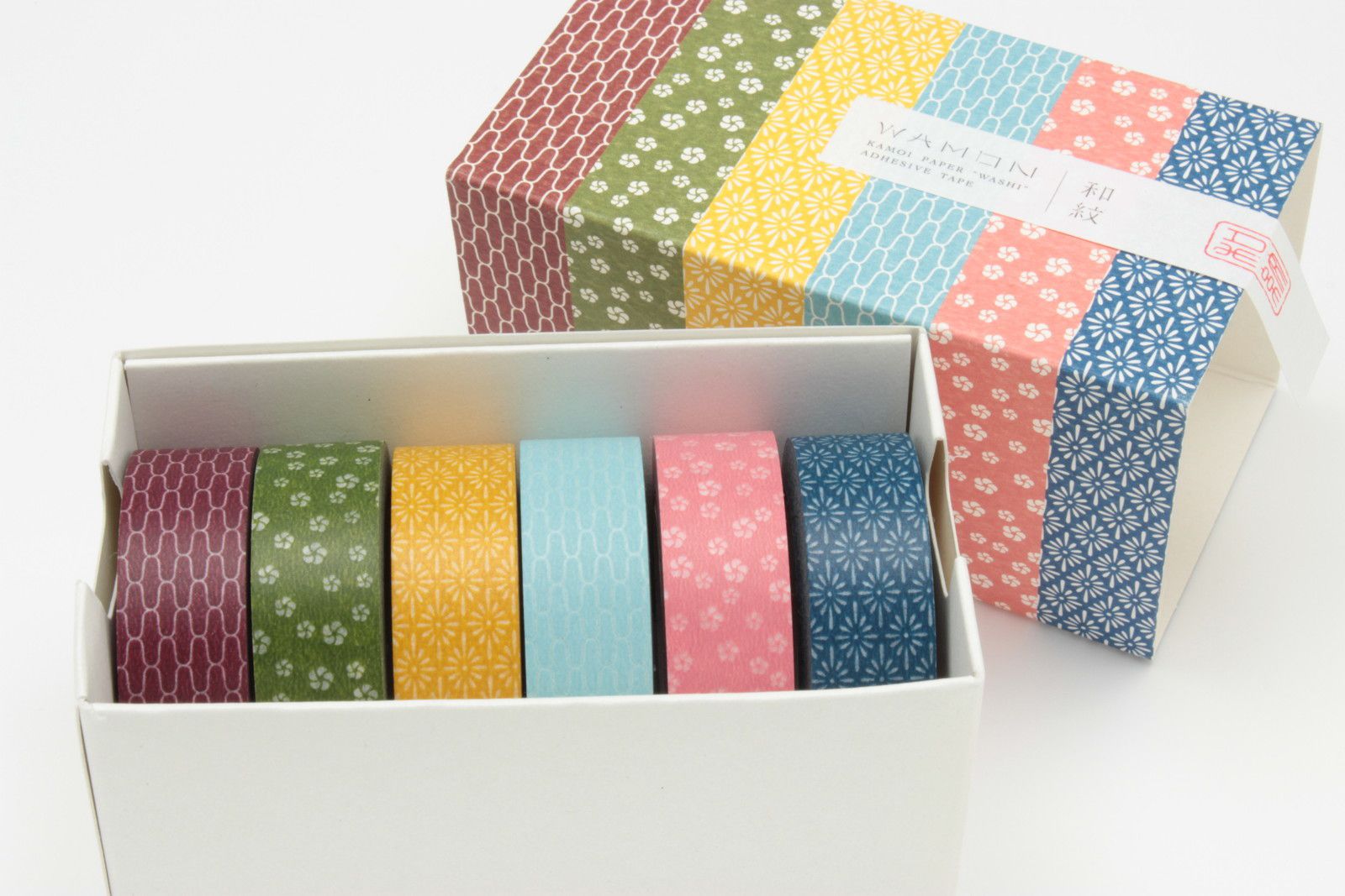 日本文具代購 - MT 日本製紙膠帶超值多入組-和紋6色-15mm