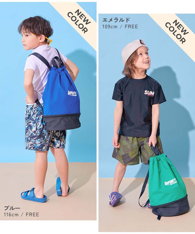 日本 devirock - 雙層設計防水便利游泳背包/水桶包-黑x黑