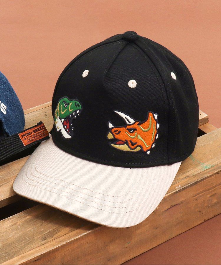 日本 BREEZE - 聯名款 恐龍對決印花棒球帽-牛仔藍