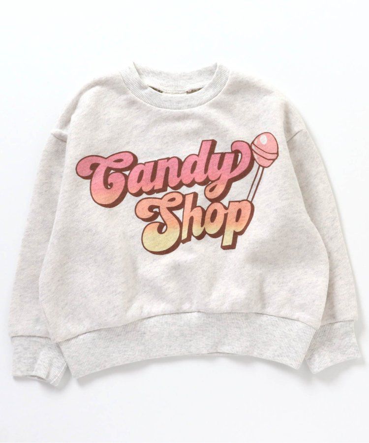 日本 BREEZE - 純棉裏毛糖果印花長袖上衣-黑