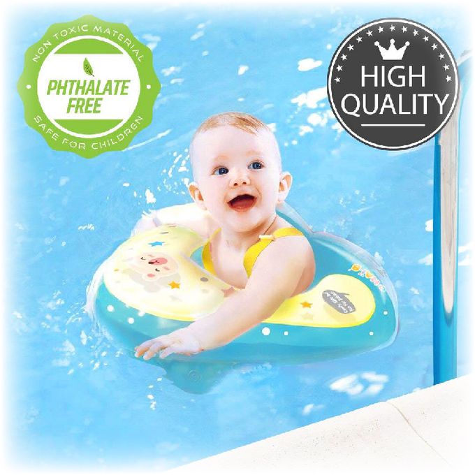 韓國奈比 - 嬰兒趴式泳圈-星星款-淺綠色