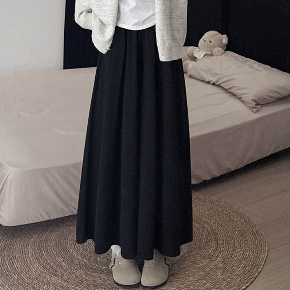 雲感親膚瘦瘦裙褲-有口袋(可選長度)-顯瘦黑