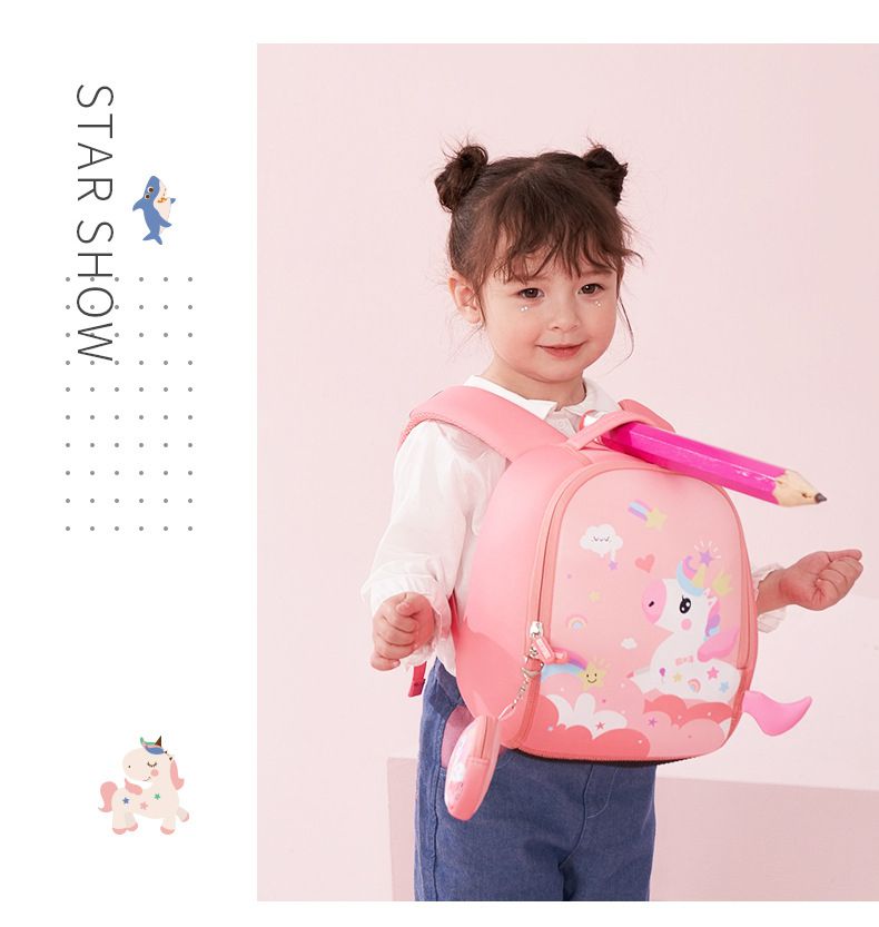 kocotree - 立體造型背包_小碼(附零錢包+走失繩)-藍色鯊魚