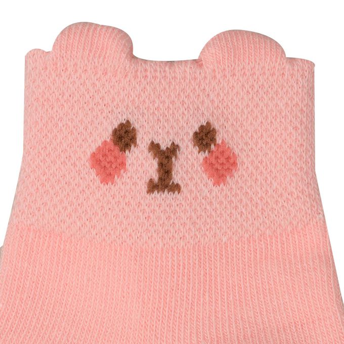 akachan honpo - 踝襪3雙組-兔子-粉紅色 (9~14cm)