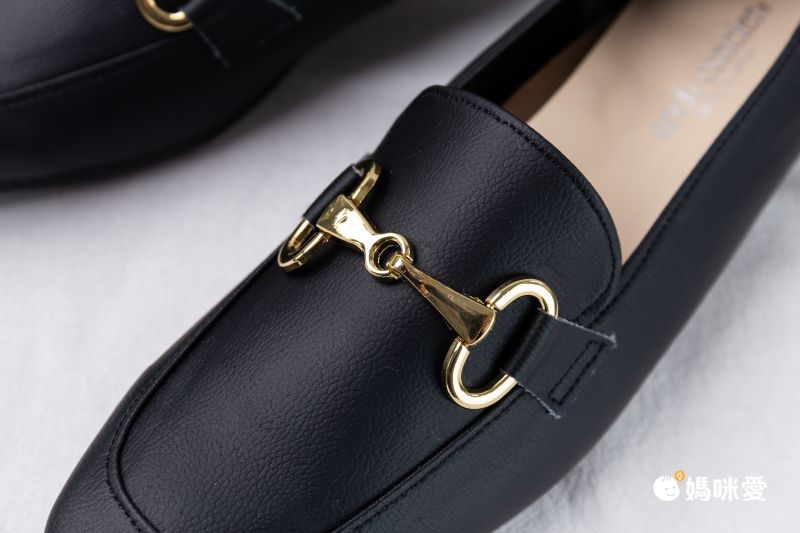 日本女裝代購 - 日本製 馬銜釦方頭低跟樂福鞋-焦糖棕