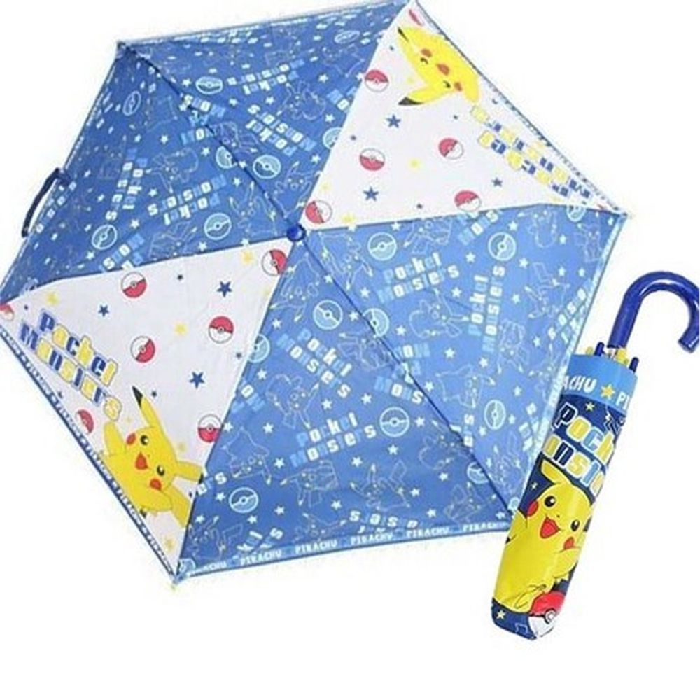 日本代購 - 卡通折疊雨傘-皮卡丘-藍 (53cm(125cm以上))