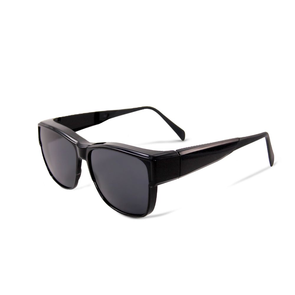 ALEGANT - 潮流烤漆黑方框可彎折鏡腳全罩式偏光墨鏡│外掛式UV400太陽眼鏡包覆套鏡│車用太陽眼鏡