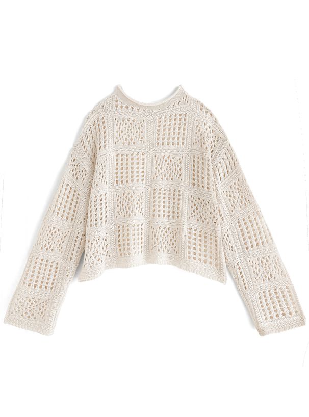 日本 GRL - 春日輕盈雕花鉤針上衣/罩衫 (F)