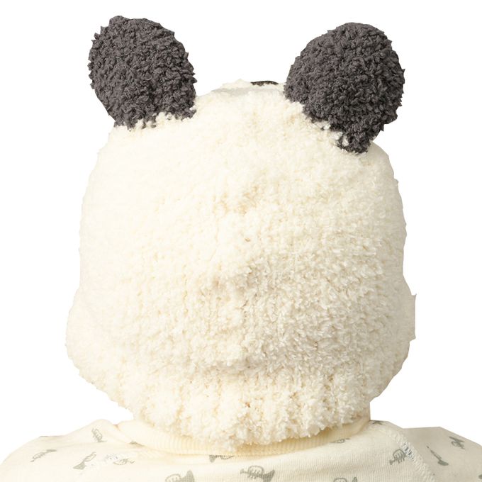 akachan honpo - 毛茸茸動物針織帽-米白色