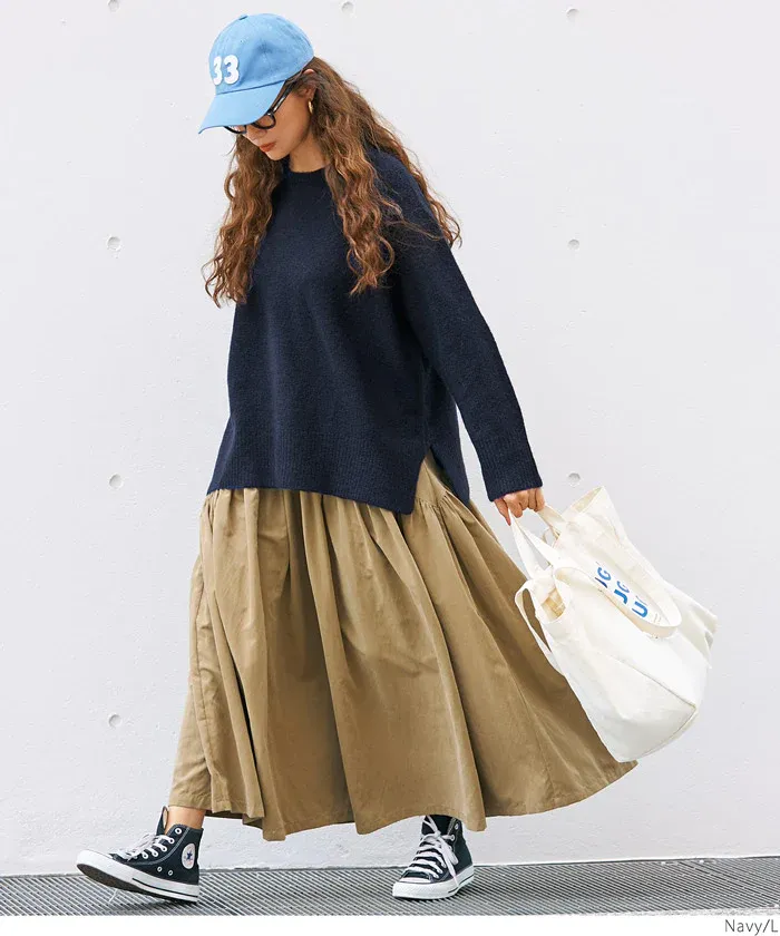 日本 COCA - ふあふあ 柔軟百搭針織毛衣-圓領-草綠