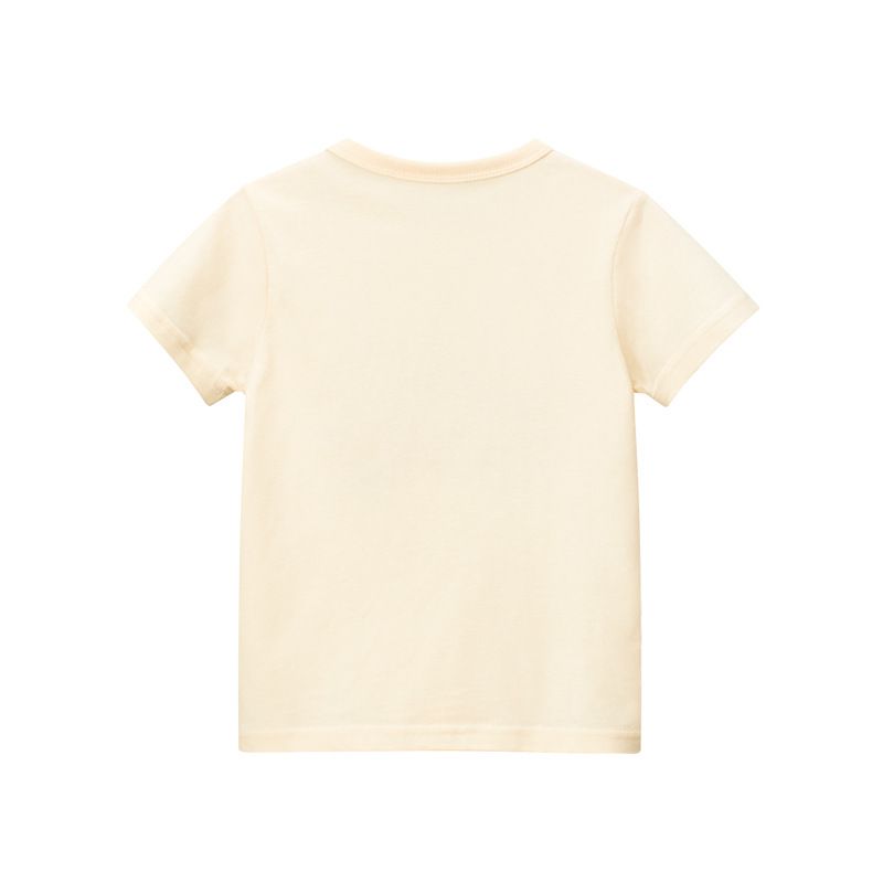 純棉短袖上衣-領口櫻桃-杏色